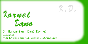 kornel dano business card