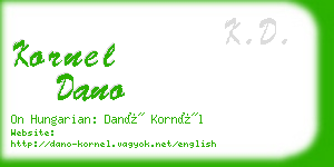 kornel dano business card